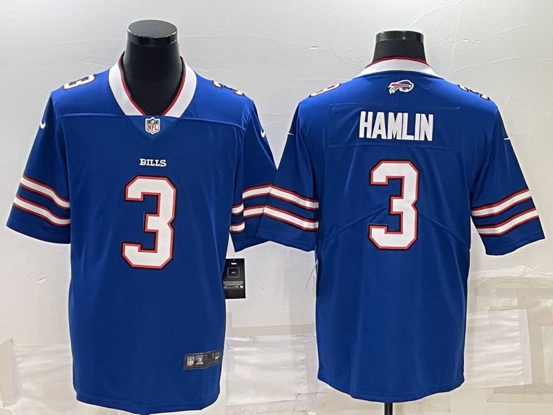 Men Buffalo Bills #3 Hamlin Blue 2022 Nike Limited Vapor Untouchable NFL Jersey
